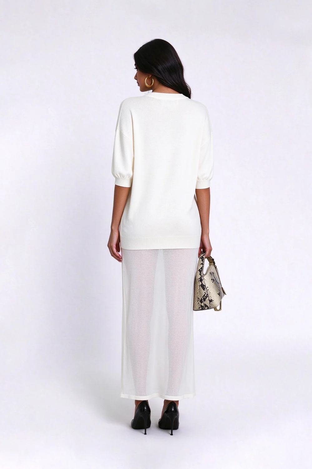 Knit Crew Neck Drop Shoulder Sheer Skirt Maxi Dress [erp-image:8fba354dc95f99f7b97ce01a]