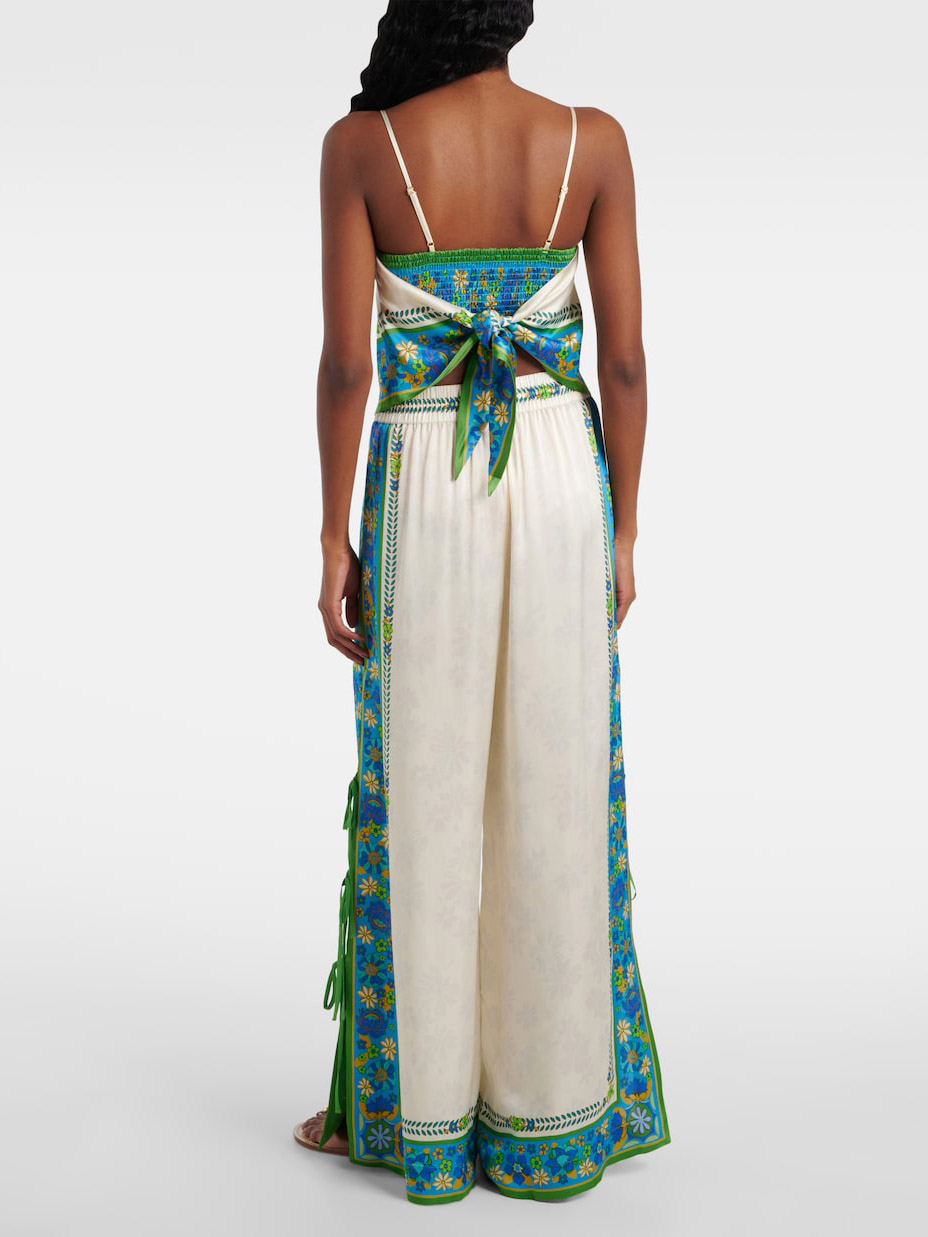 Bohemian Floral Print Camisole Top & Wide-Leg Pants Two-Piece Set