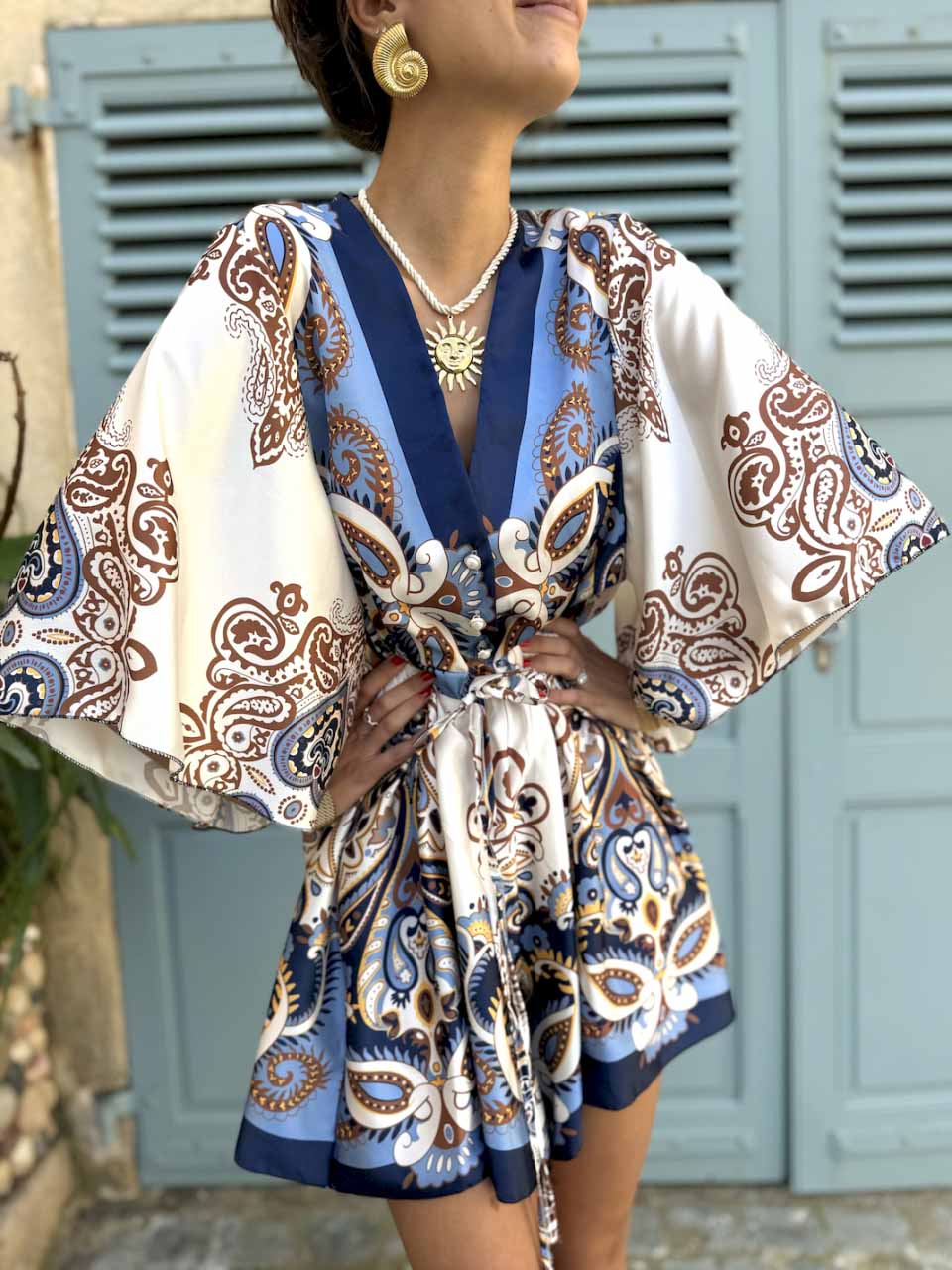 Exquisite Retro Paisley Print Jumpsuit