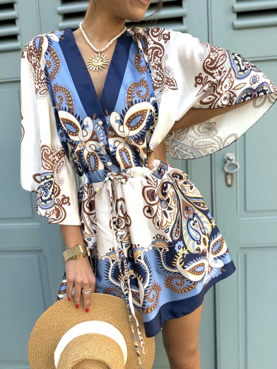 Exquisite Retro Paisley Print Jumpsuit