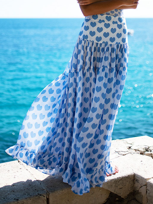 Sweet Heart Print Skirt