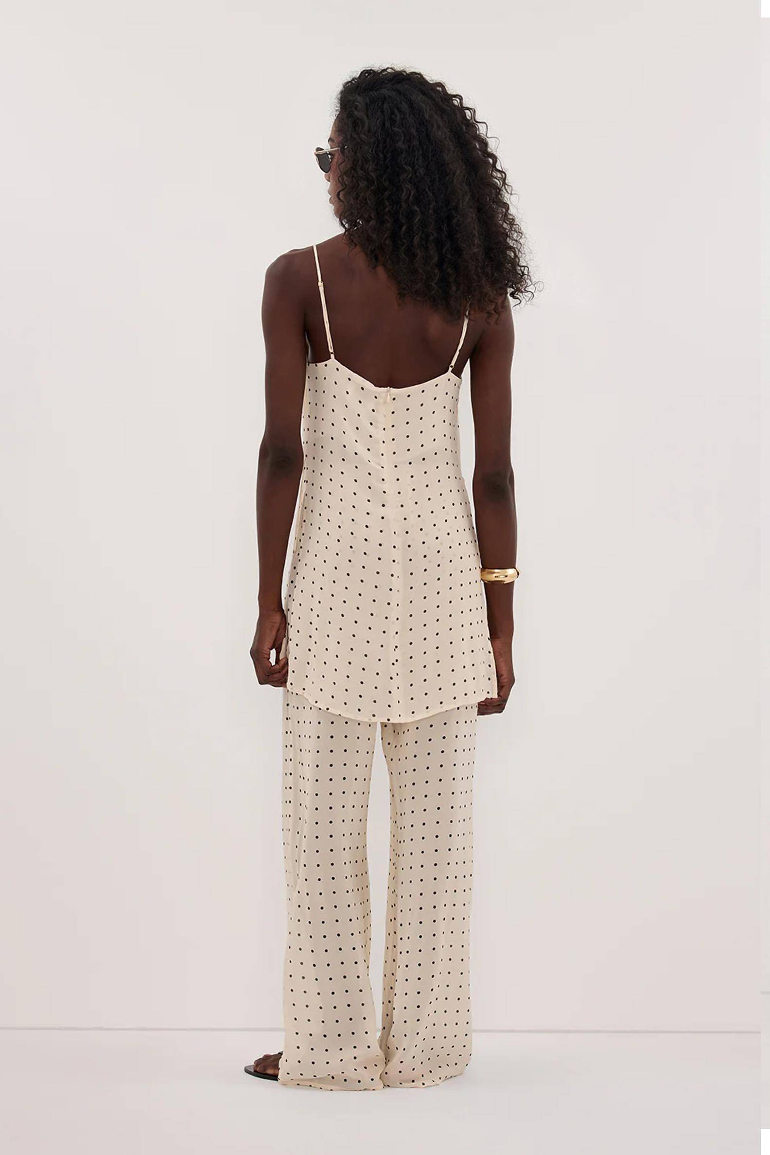 Polka dot Camisole And Wide Leg Pants Set