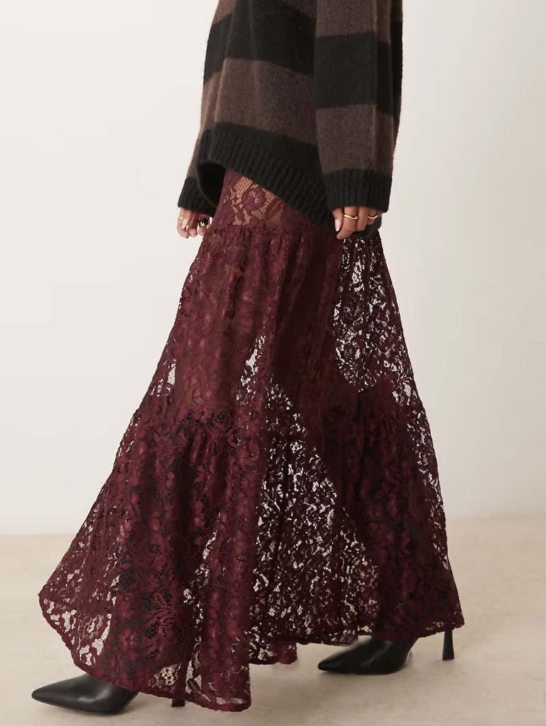 Versatile Lace Layered Sheer Skirt