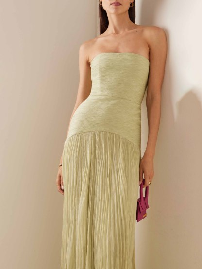 Elegant Wrap-Breasted Pleated Maxi Dress