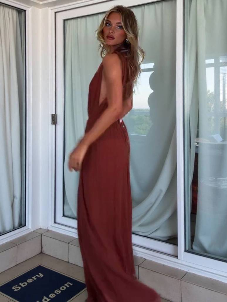 Vacation Style V-neck Lace-up Jumpsuit – Likemychoice