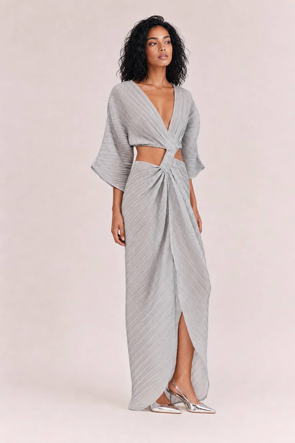 Sexy Twist-Front Cut-Out Maxi Dress