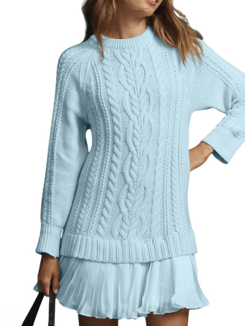 Casual Twist Sweater Mini Dress