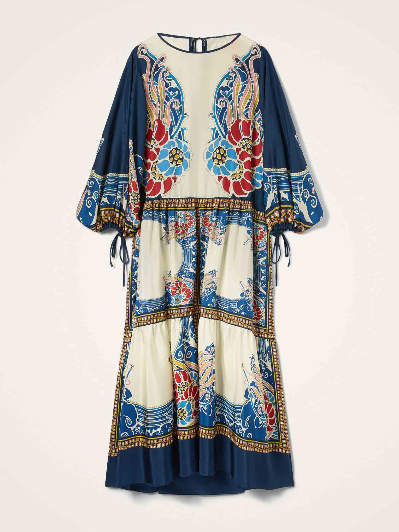 Elegant Bohemian Print Draped Loose Maxi Dress