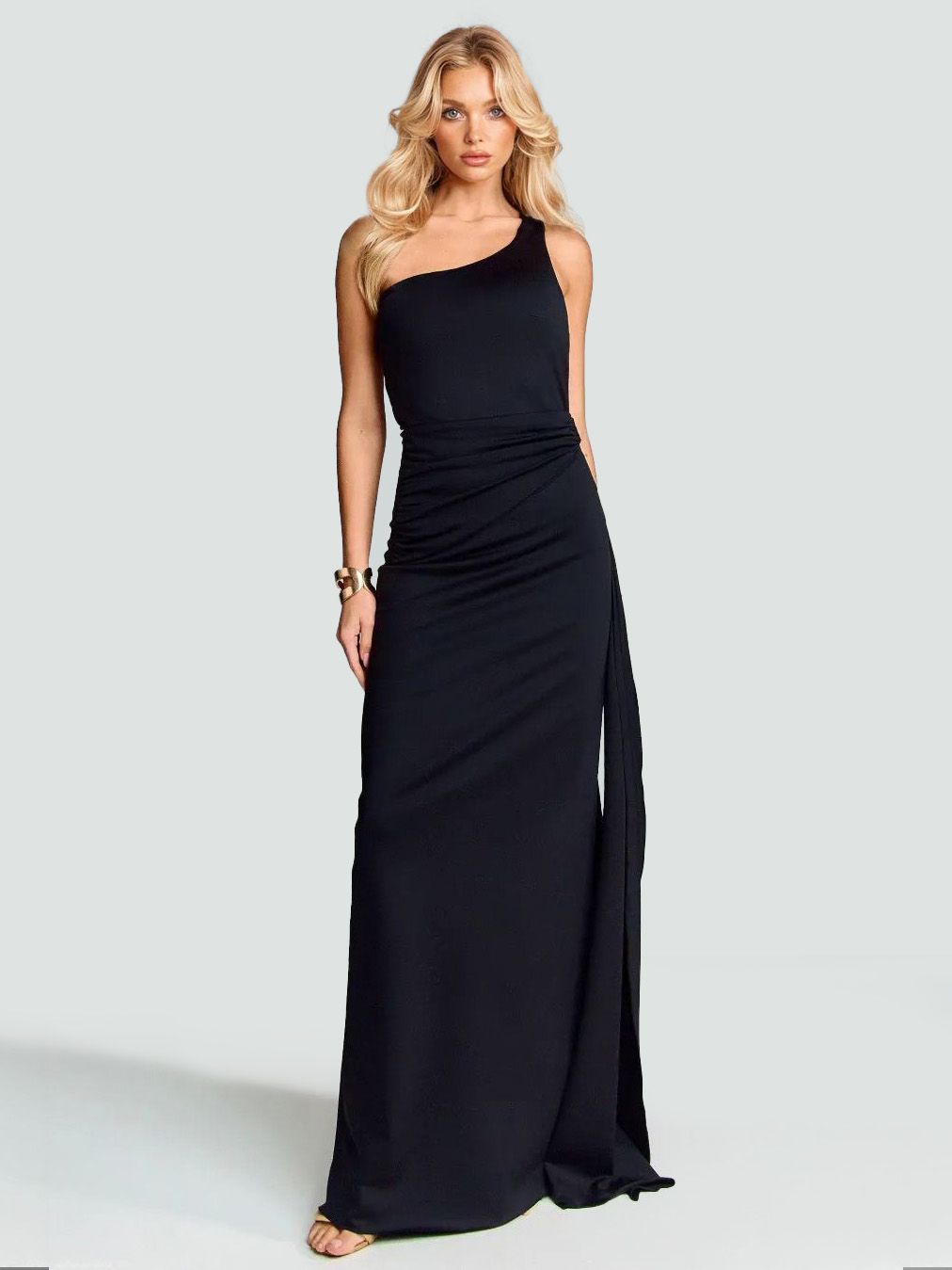 Elegant Satin Open-back Maxi Dress