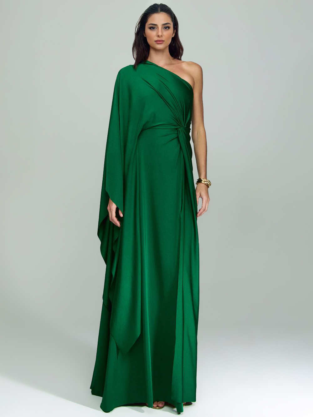 Elegant One Shoulder Long Party Slit Maxi Dress