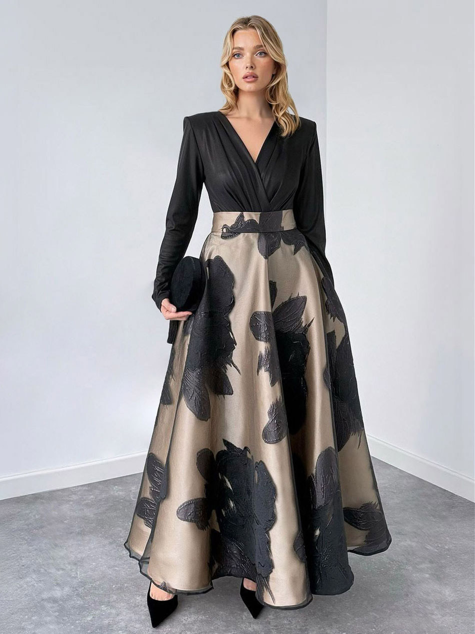 Elegant French Jacquard Midi Skirt Two-Piece Set