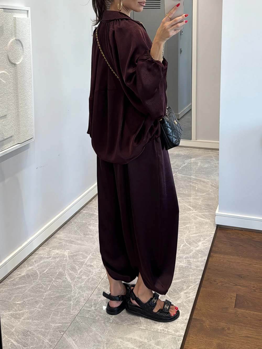 Elegant Satin Bomber Loose Jacket