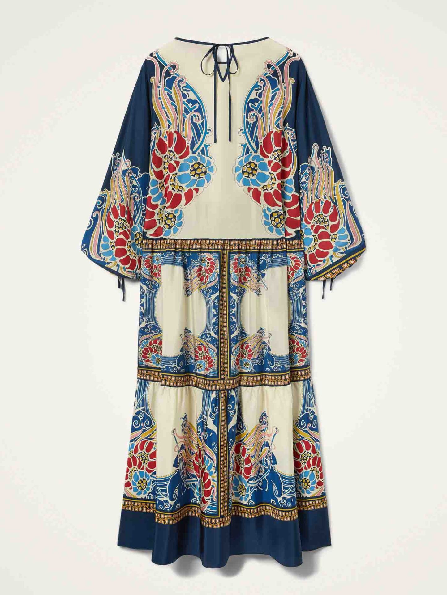 Elegant Bohemian Print Draped Loose Maxi Dress