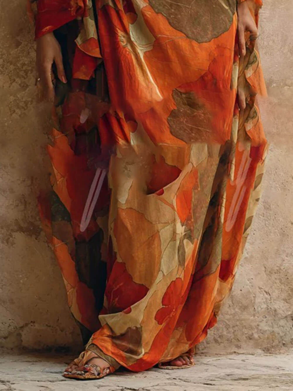 Boho Printed One-Shoulder Kimono-Style Maxi Dress