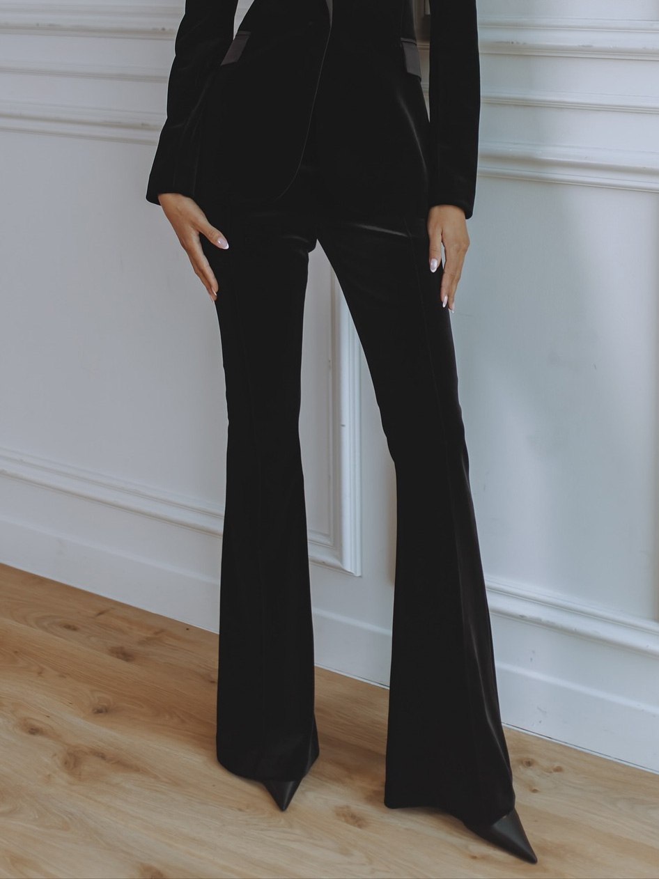 Elegant Velvet Flared Pants