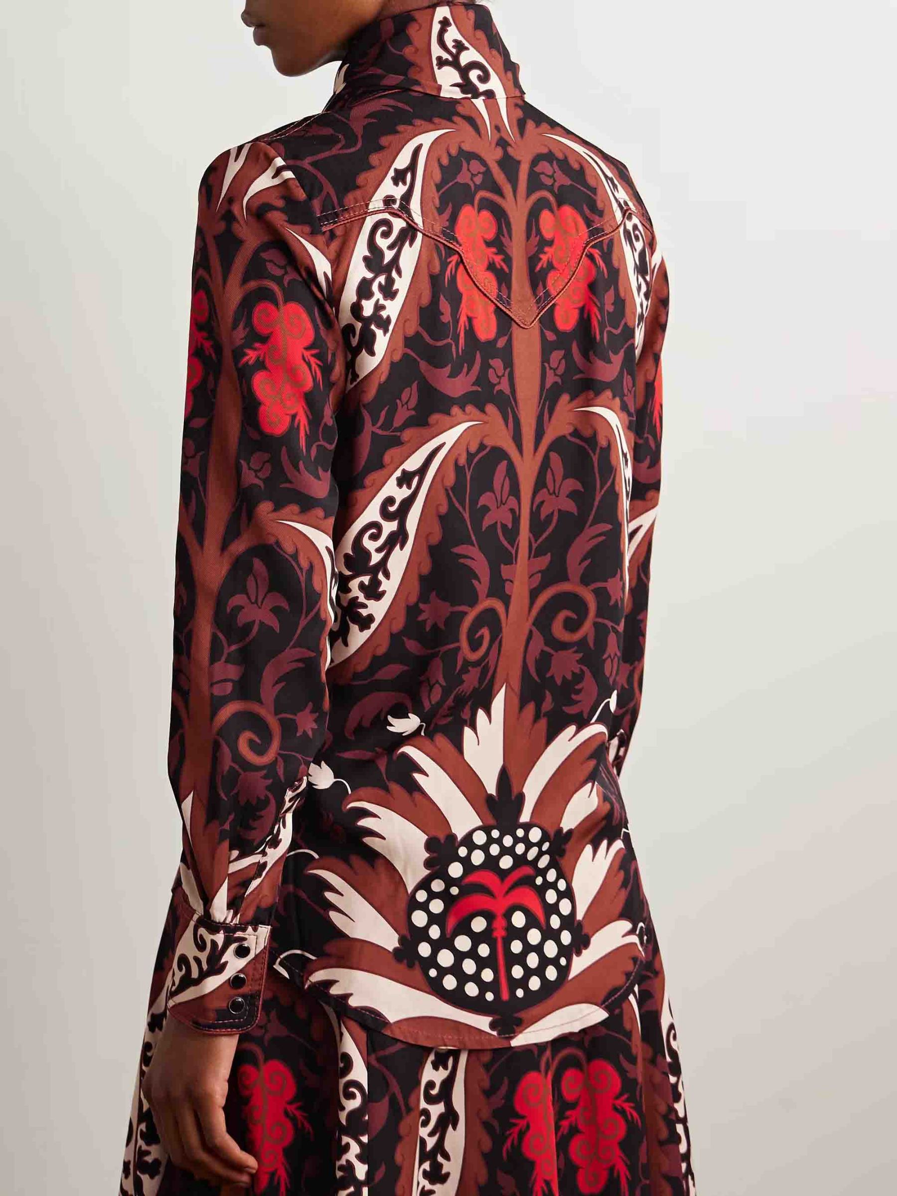 Retro Collar Printed Shirt