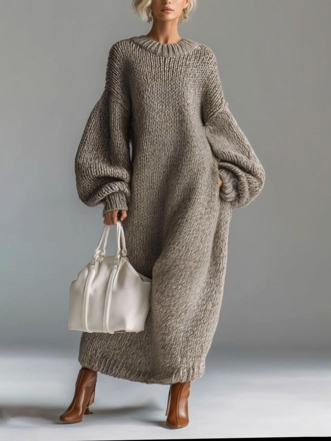 Lazy-style Loose-fitting Knit Maxi Dress