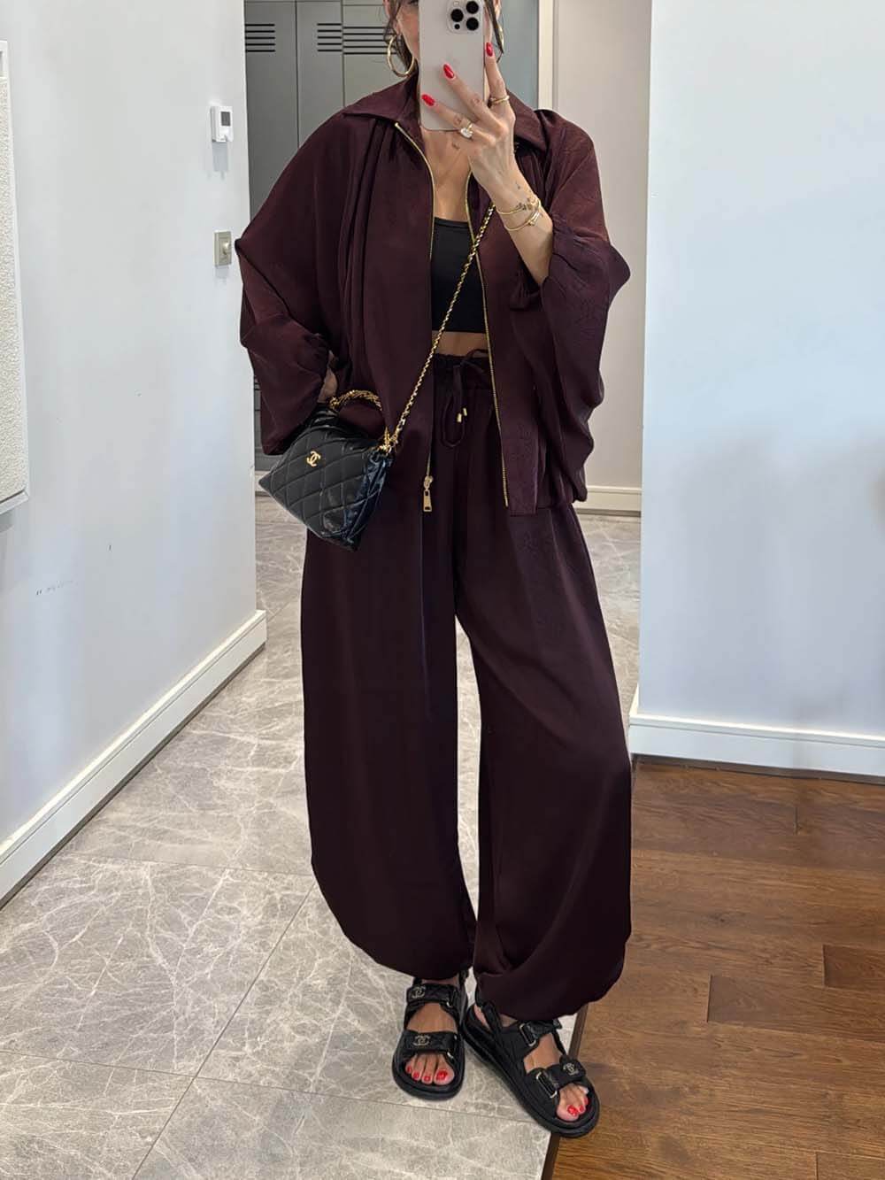 Elegant Satin Bomber Loose Jacket