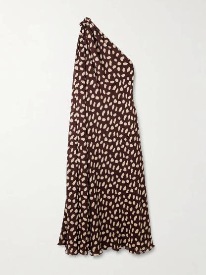 Elegant Freedom One-Shoulder Printed Maxi Dress