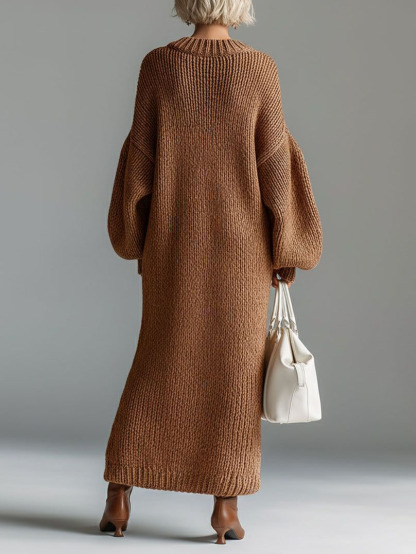 Lazy-style Loose-fitting Knit Maxi Dress