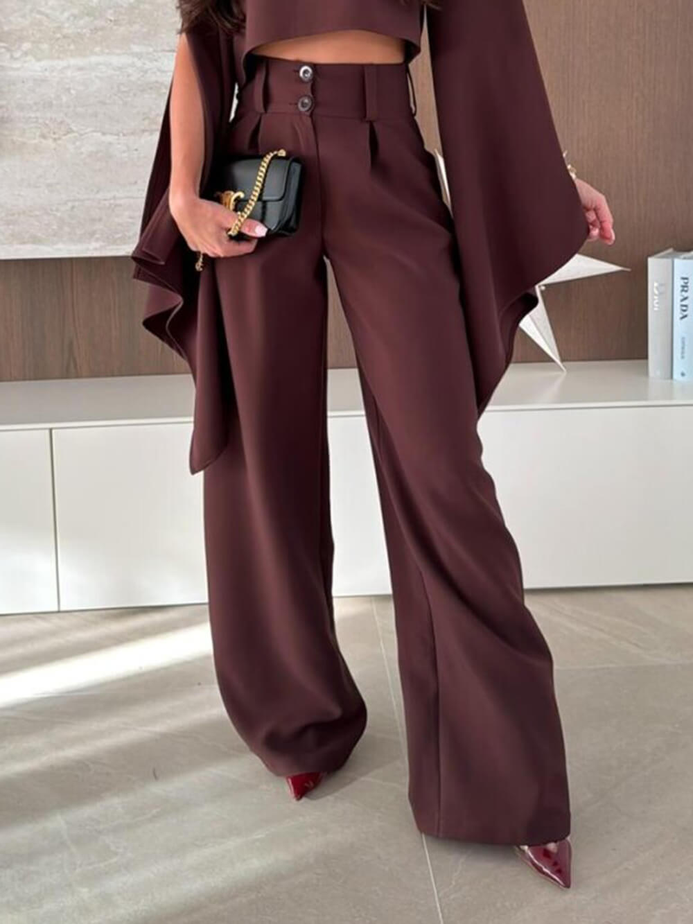 Exquisite Asymmetrical Flared Sleeve Loose Top