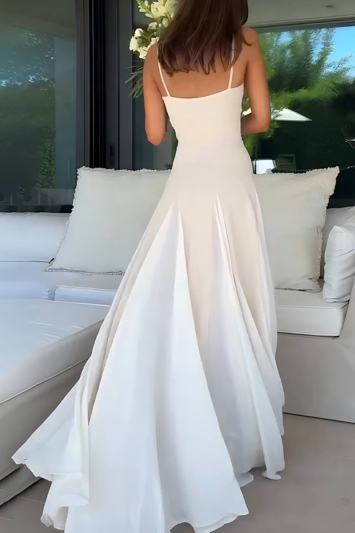 Elegance Panelled Tulle A-line Slip Maxi Dress