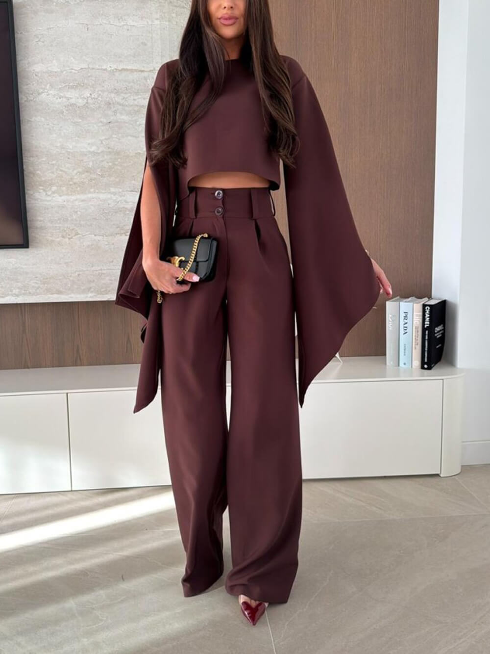 Exquisite Asymmetrical Flared Sleeve Loose Top
