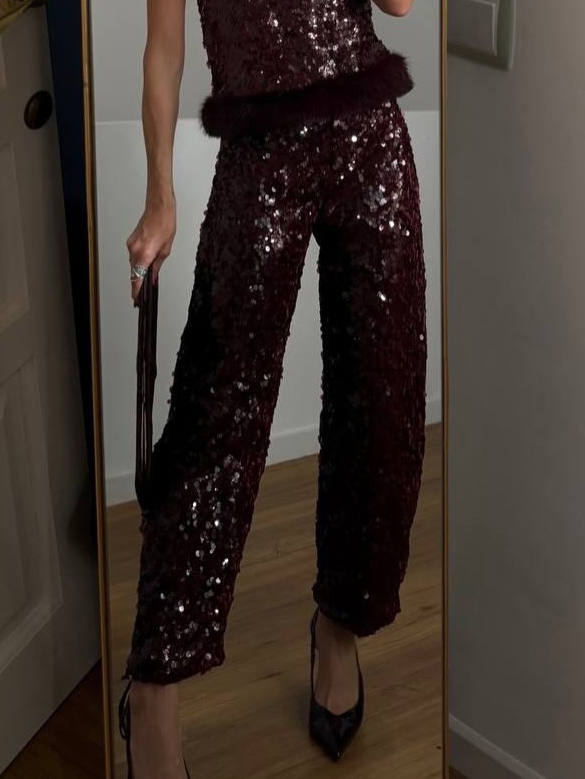 Exquisite Sequined Pants