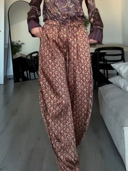 Retro Paisley Print Pants