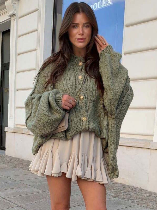 Casual Batwing Sleeve Cardigan Sweater