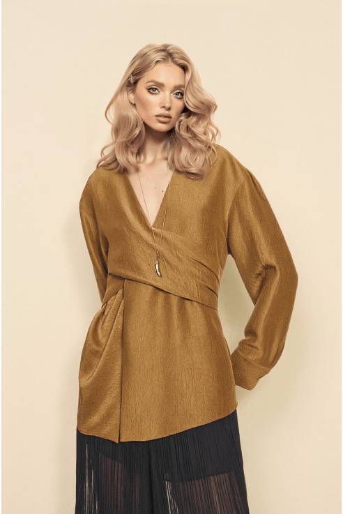 Cross Design Loose Shirt And Lantern Pants Set