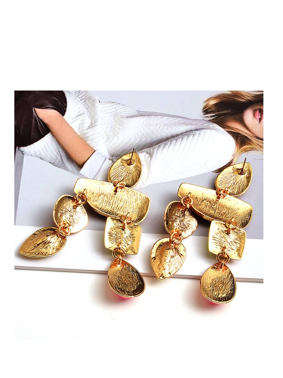 Water Drop Colored Rhinestone Earrings