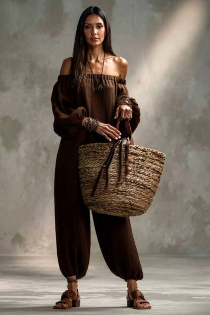 Vacation-Style Off-Shoulder Jumpsuit