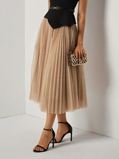 Elegant Asymmetrical Boat Neck Top & Skirt Two-Piece Set