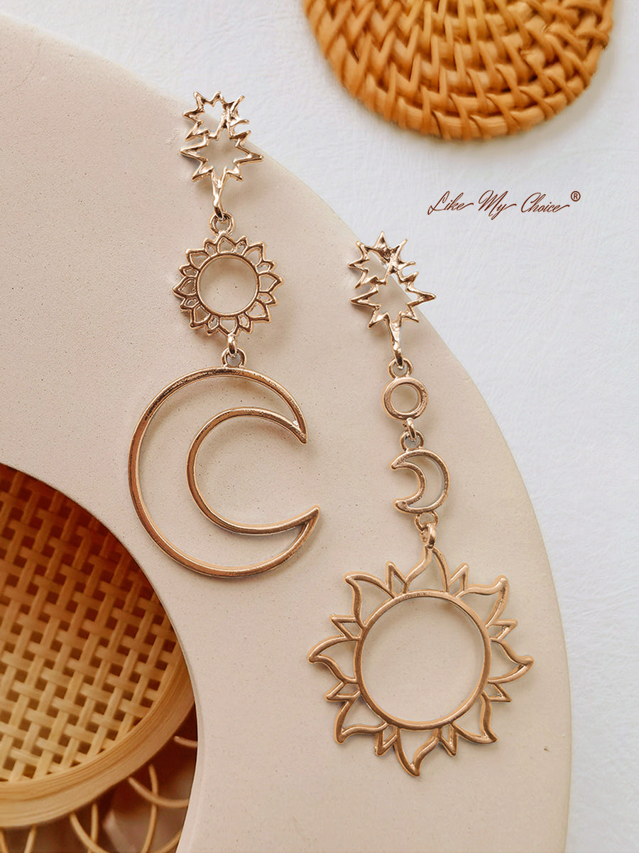 Pendientes de la Diosa del Sol y la Luna