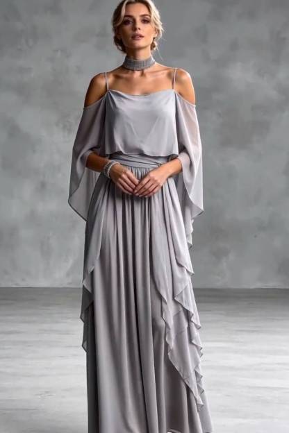 High- waisted Off-Shoulder Slip Dress