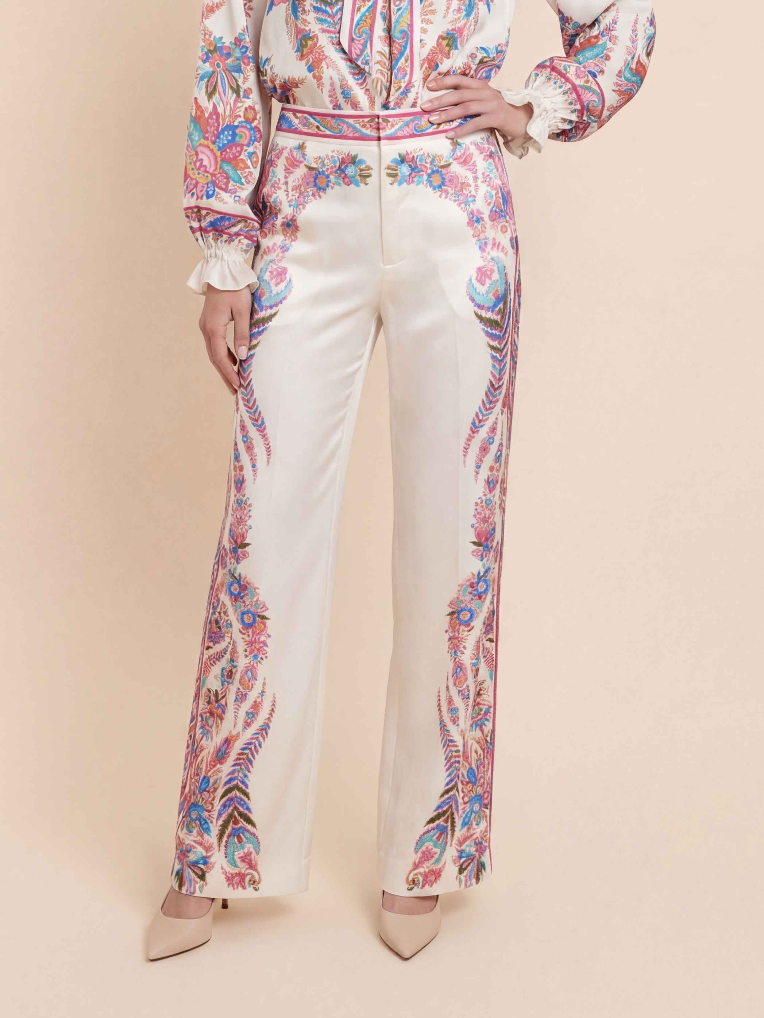 Exquisite Bow Detail Paisley Print Satin Shirt
