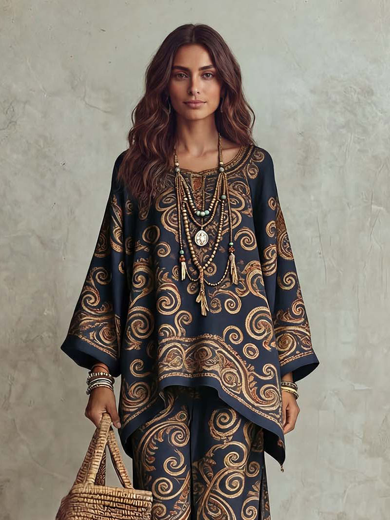 Unique Retro Bohemian Paisley Pattern Suit