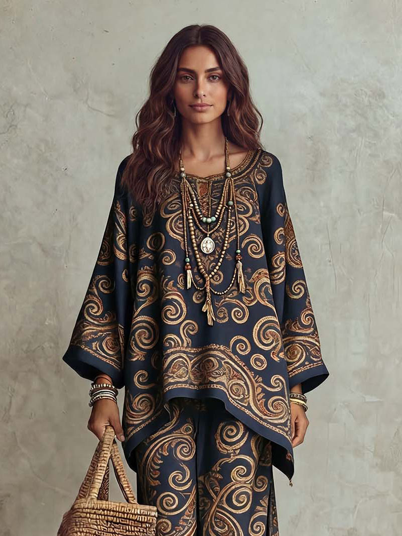 Unique Retro Bohemian Paisley Pattern Suit