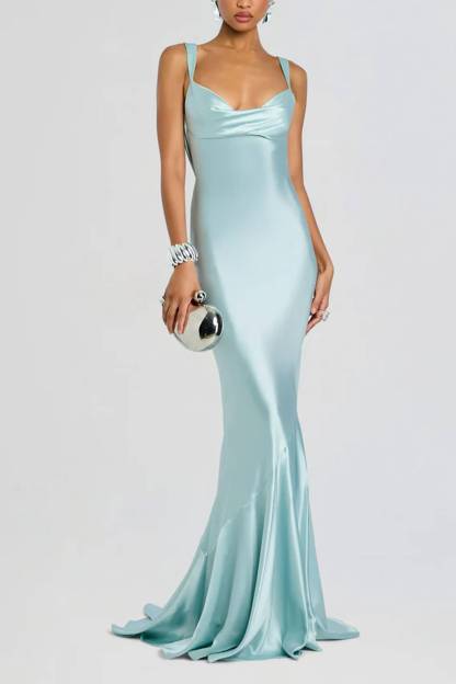 Satin Backless Sexy Wrapping Evening Dress