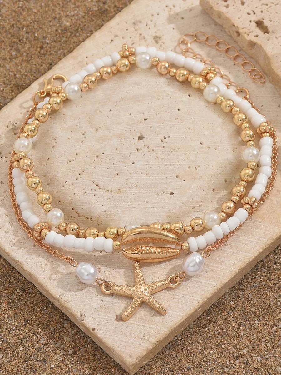 Shell And Starfish Element Anklet