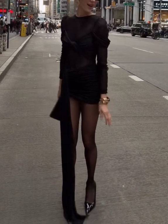 Lace Splicing Ribbon Design Mini Dress