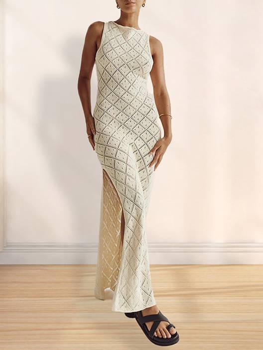 Crochet Knit Maxi Dress
