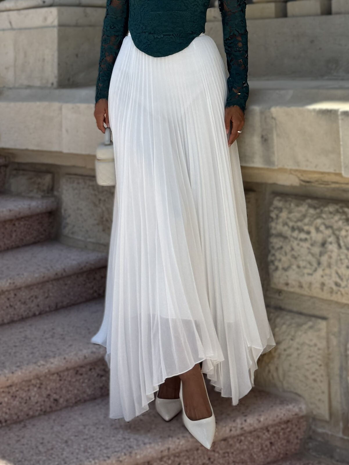 Elegant Pleated Irregular Skirt