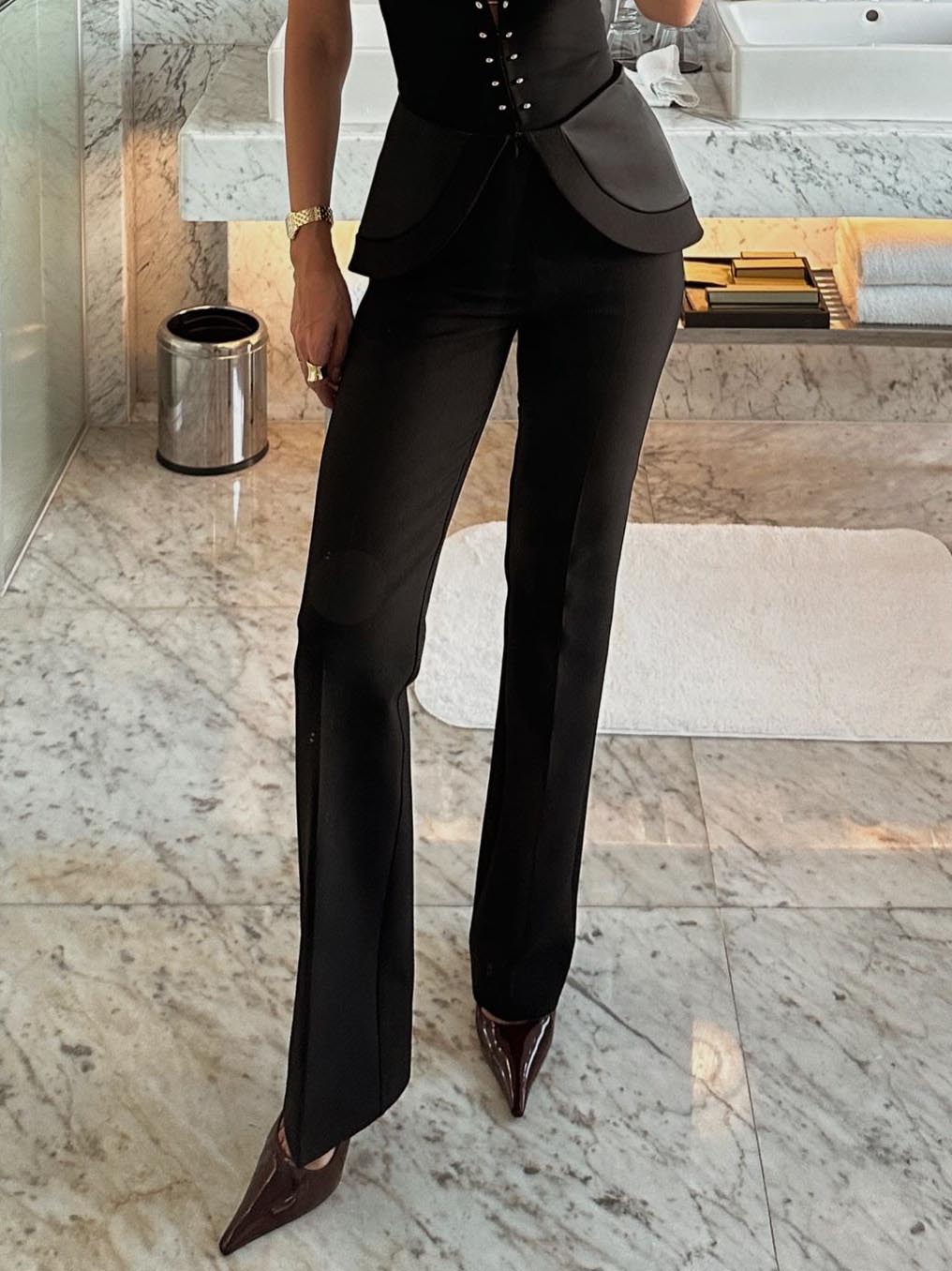 Elegant High-Waisted Tailored Trousers