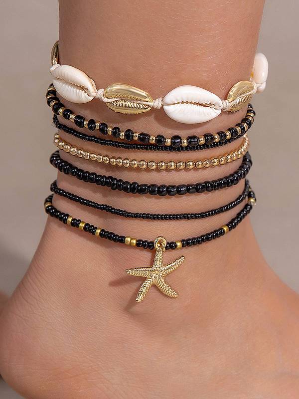 Shell And Starfish Element Anklet