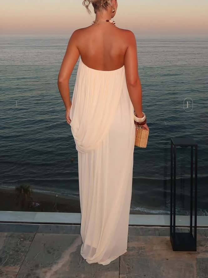 Unique Design Loose Tube Top Maxi Dress