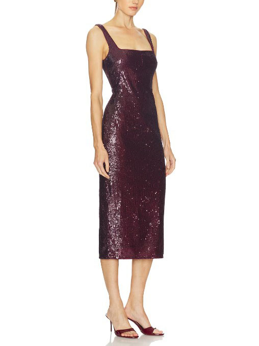 Shiny Sling Midi Dress