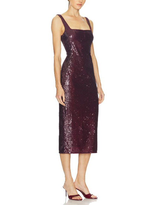 Shiny Sling Midi Dress