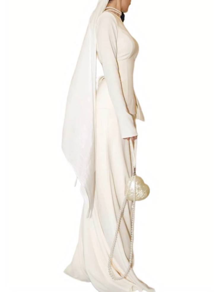 Waist Belt Design Shirt And Skirt Set